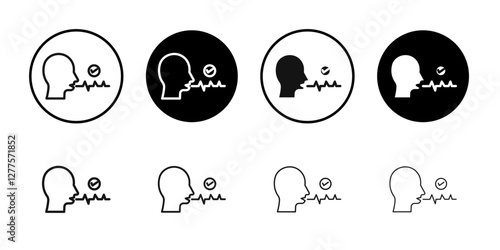 Voice recognition icon line art vector