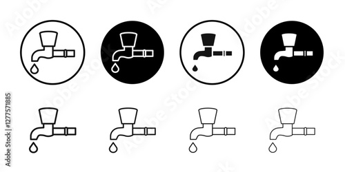 Water tap icon line art vector