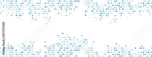 Blue abstract background with triangle mosaic. Features a chaotic arrangement of particles, geometric linear dot pattern. Vector illustration for banners, posters, websites, social media.