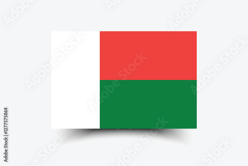 Flag of Madagascar. Madagascar flag official colors and proportion digital vector illustration