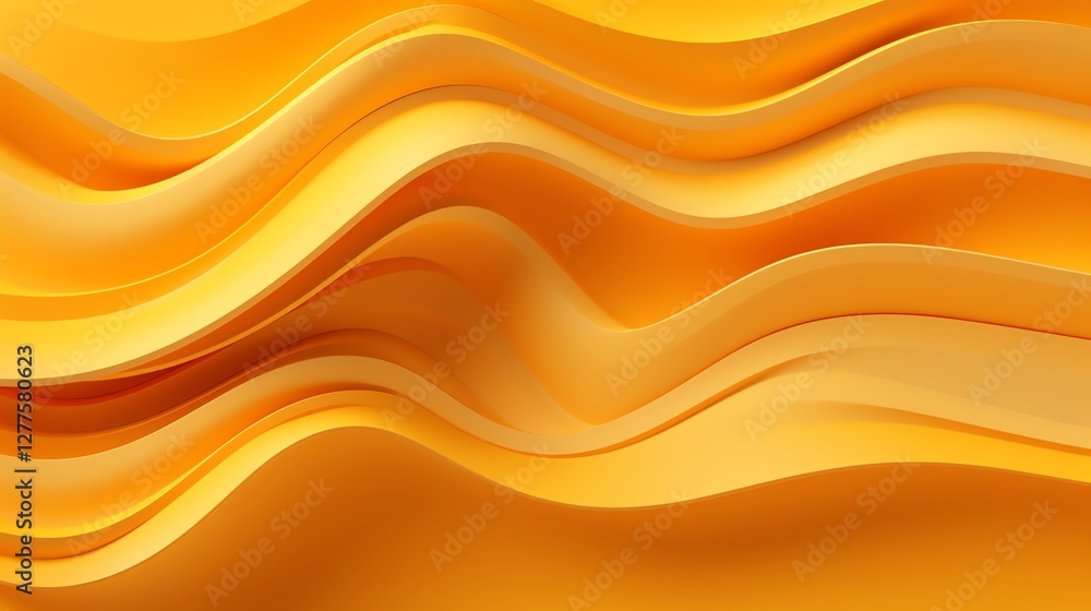 Fototapeta premium Abstract yellow wave background with clean, sharp focus. Perfect for mobile wallpapers, presentations, and digital projects. Hyper-realistic and modern.
