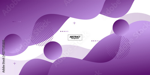 Modern purple geometric business banner design. Creative banner design with wave shape and lines as template. Simple horizontal banner. Vector Eps10