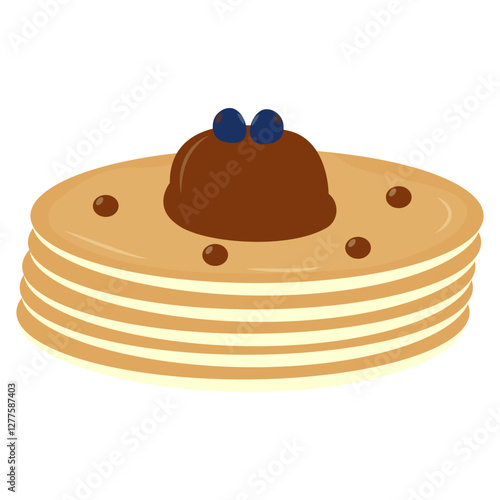 Sweet Pancake Illustration with Cartoon Design. Isolated Vector 