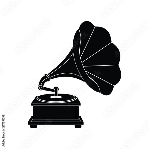 vintage gramophone isolated on white