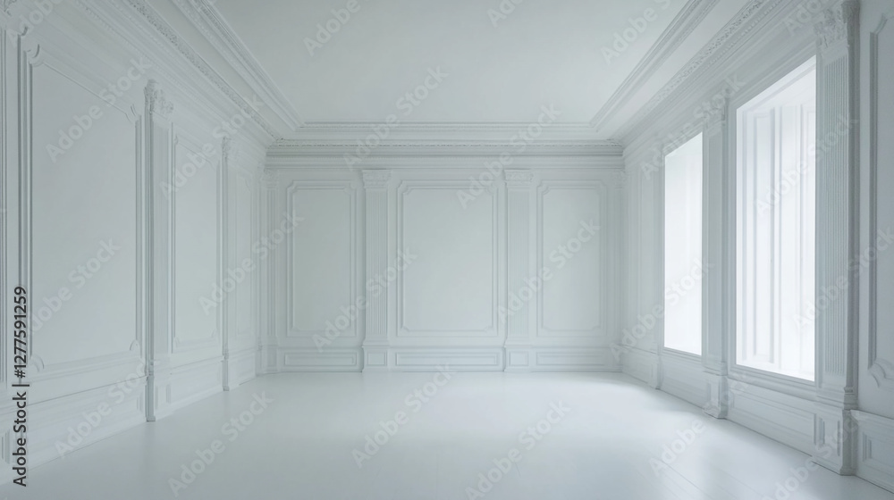 Bright White Empty Room Studio Interior for Mockups Bright White Empty Room Studio Interior for Mockups