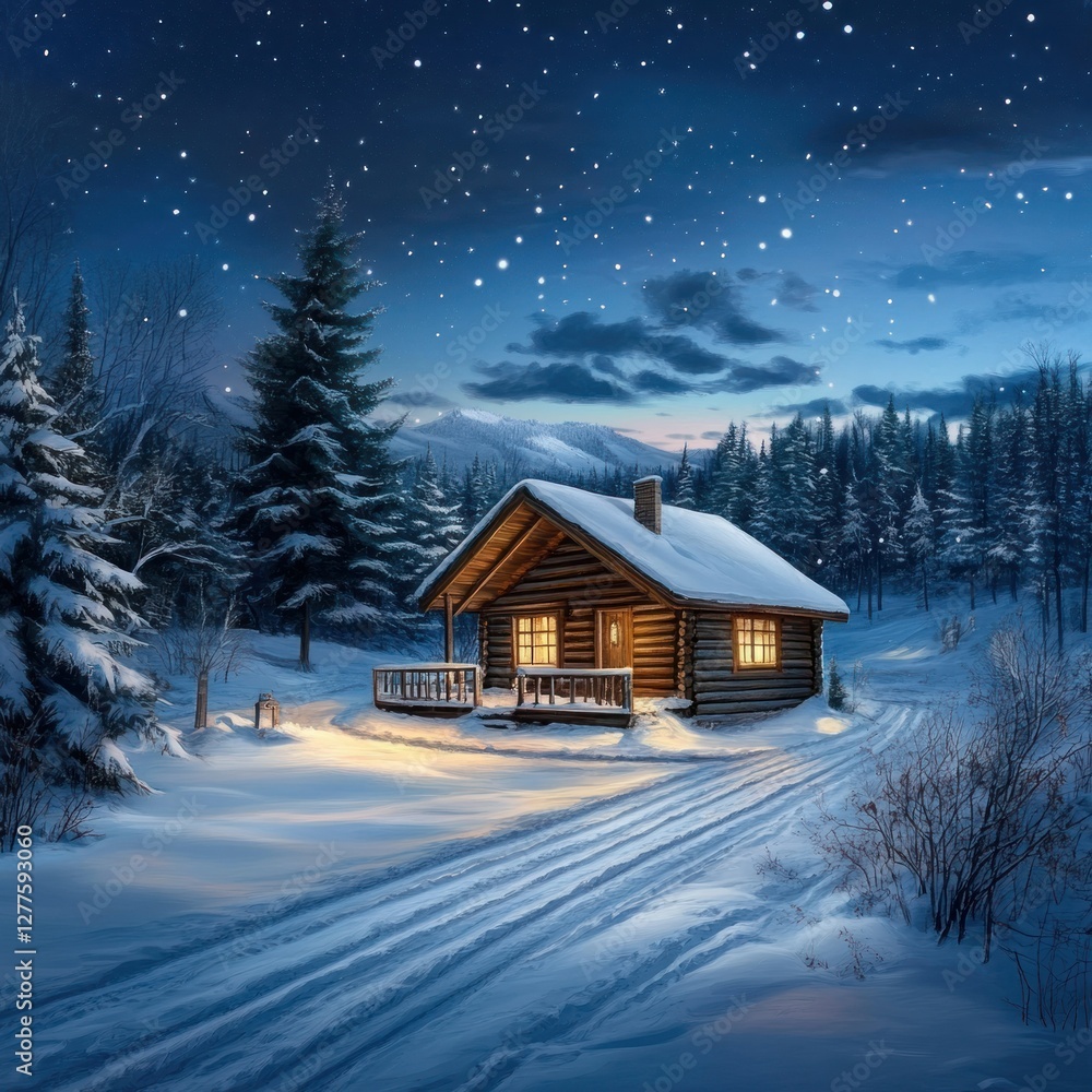 Snowy Cabin in a Winter Wonderland Snowy Cabin in a Winter Wonderland