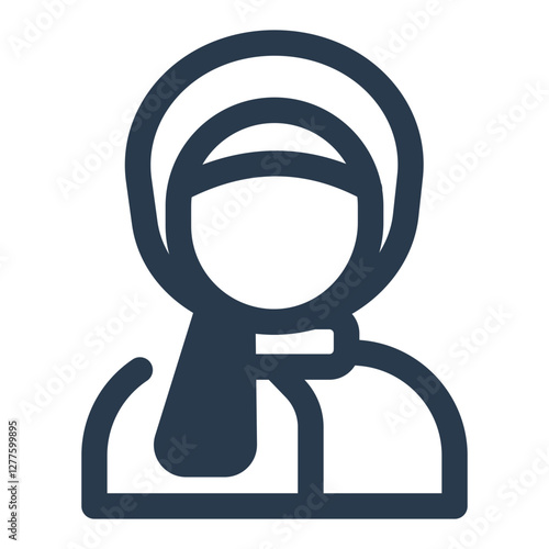 Hijab Woman Icon for Eid Celebration