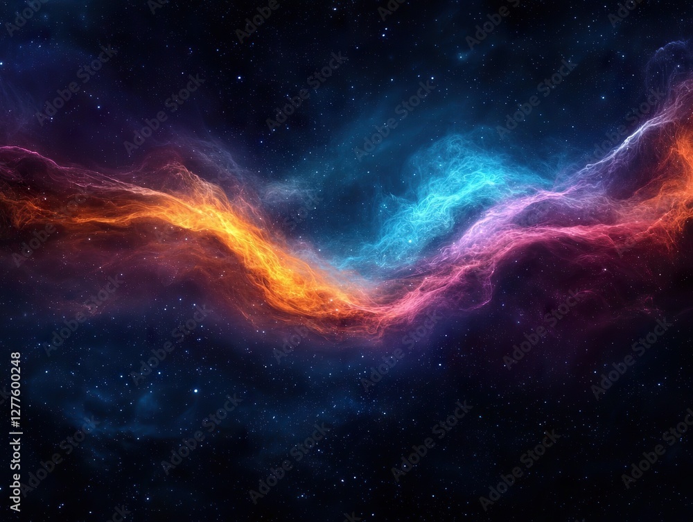 Fototapeta premium Cosmic event vibrant nebula formation deep space digital art cosmic environment wide-angle view astronomy concept