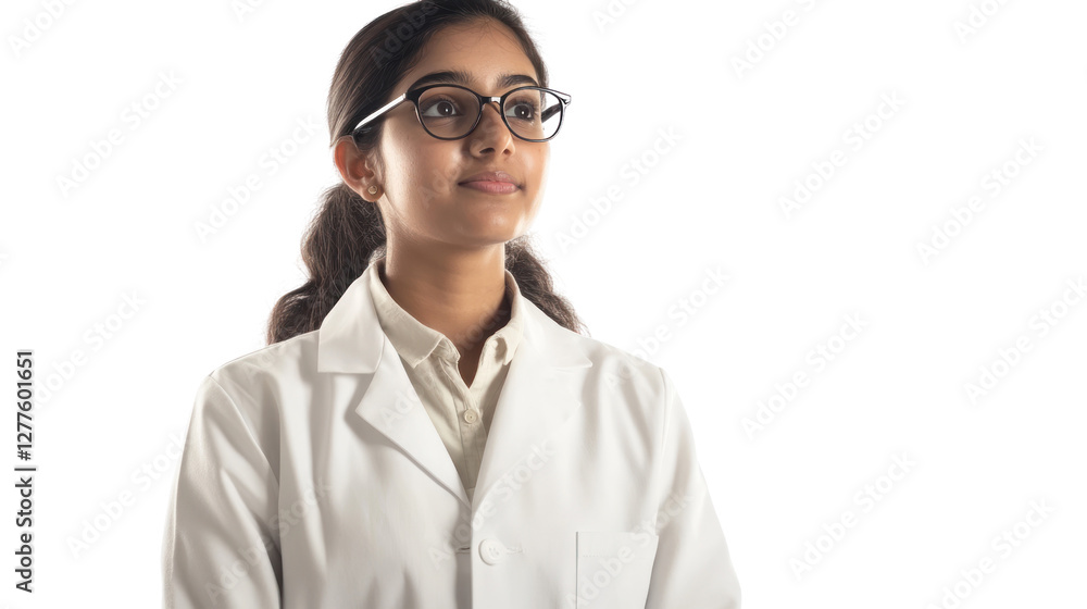A young scientist in a lab coat stands confidently, symbolizing innovation and curiosity in the field of scientific research and discovery. A young scientist in a lab coat stands confidently, symbolizing innovation and curiosity in the field of scientific research and discovery.