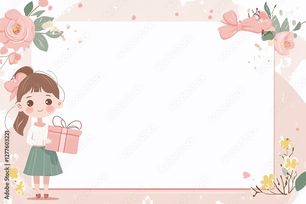 Blank empty card for women's day