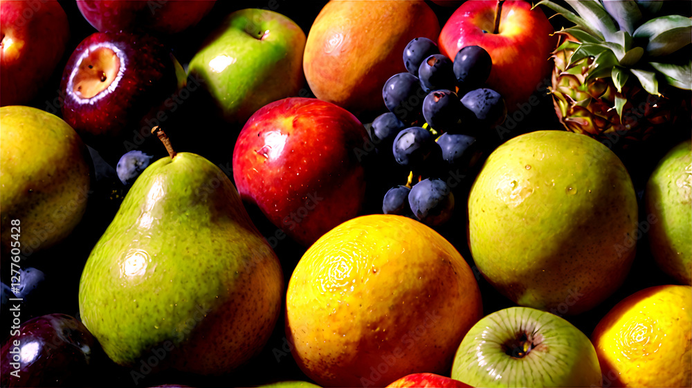 Vibrant Mixed Fruit Bowl with Mango, Berries & Kiwi Vibrant Mixed Fruit Bowl with Mango, Berries & Kiwi