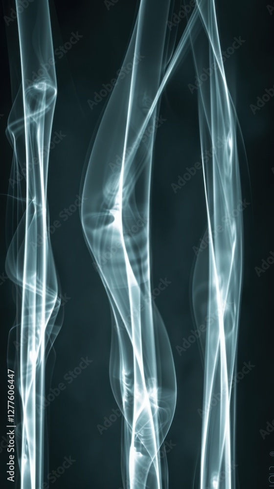 Naklejka premium A mesmerizing abstract image of flowing, translucent lines against a dark backdrop, evoking fluidity and elegance.