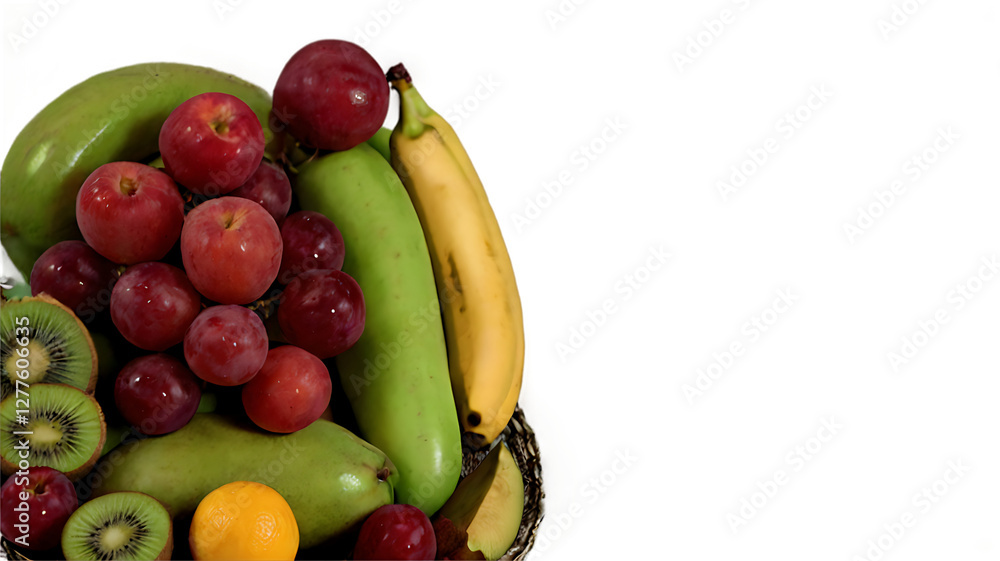 Vibrant Mixed Fruit Bowl with Mango, Berries & Kiwi Vibrant Mixed Fruit Bowl with Mango, Berries & Kiwi