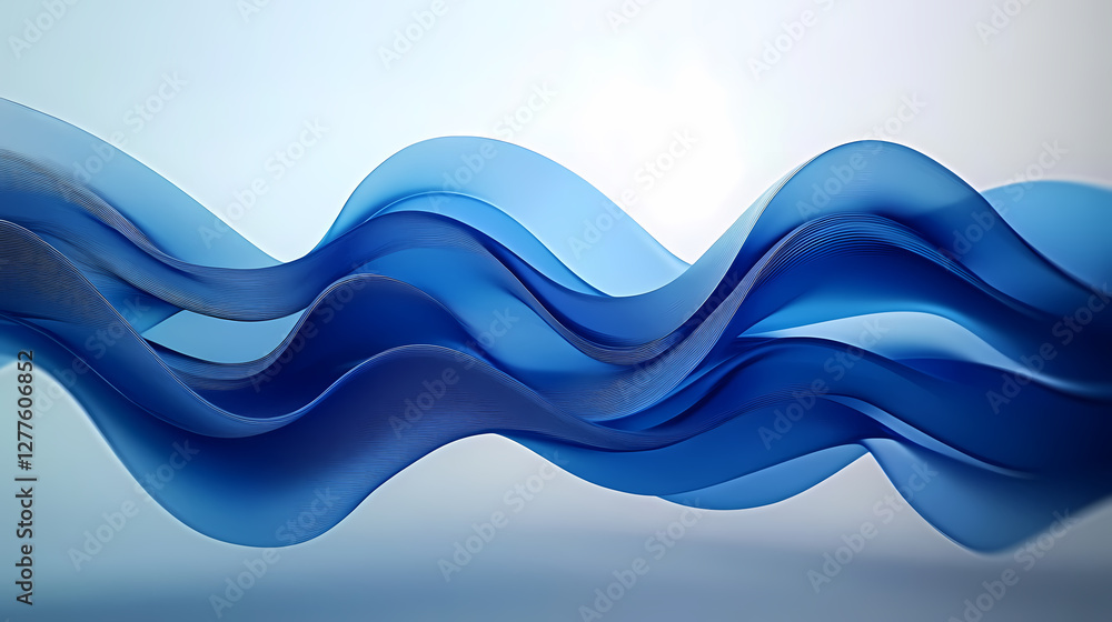 Naklejka premium Abstract Blue Wave Art