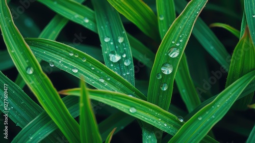 Dewdrops images, Fresh Green Leaves with Dew Drops