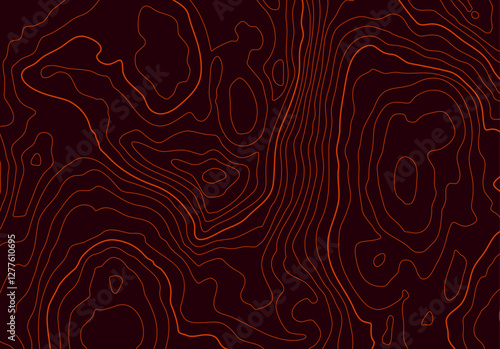 Topographic map background with altitude lines. Abstract terrain topography with elevation levels of the relief