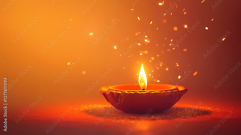 Festive Celebration with a Warm Candle Focus Festive Celebration with a Warm Candle Focus