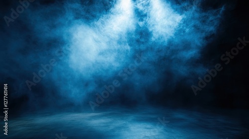 Blue Smoke Background  Dramatic Studio Lighting  Dark Moody Atmosphere