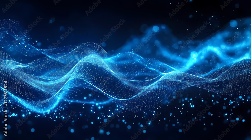 Abstract Blue Waves: A Futuristic Flow Abstract Blue Waves: A Futuristic Flow