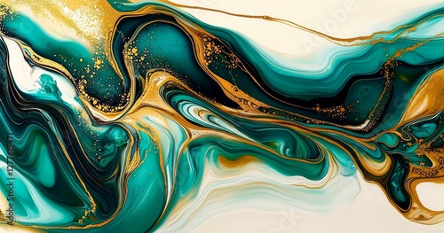 Abstract acrylic pouring art with intricate details