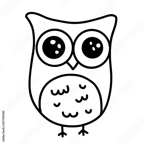 Lucky Owl   Outline  Illustration