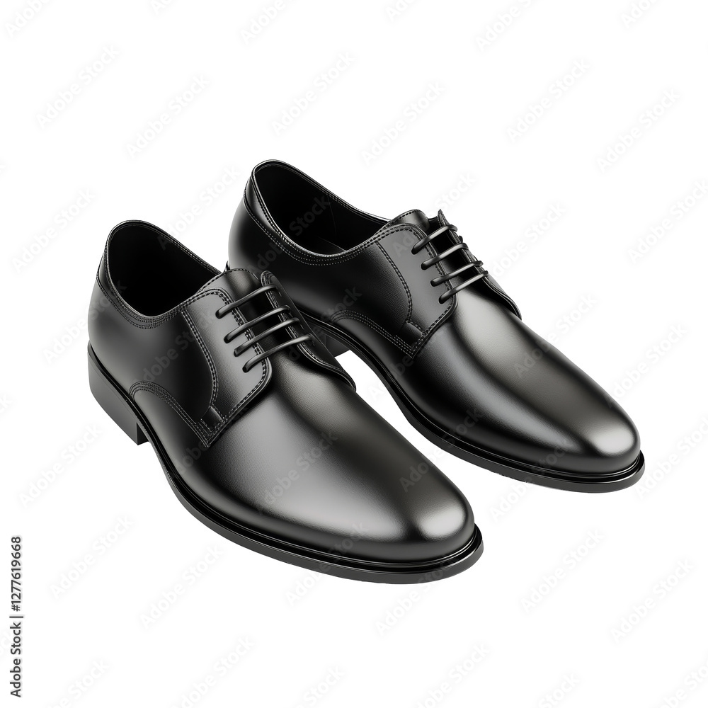 Shiny black leather shoes isolate on transparent background Shiny black leather shoes isolate on transparent background