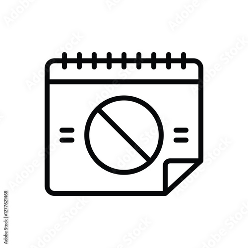 Black line icon for unavailable