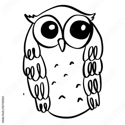 Cute Owl Minimalist Outline Illustration