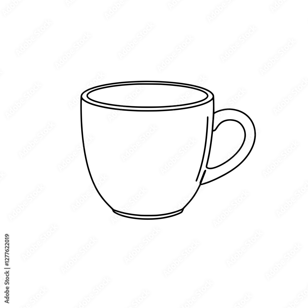 Simplicity in a Cup: Minimalist illustration of a simple, elegant ceramic cup, perfect for morning coffee or tea. Simplicity in a Cup: Minimalist illustration of a simple, elegant ceramic cup, perfect for morning coffee or tea.