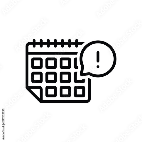 Black line icon for alert