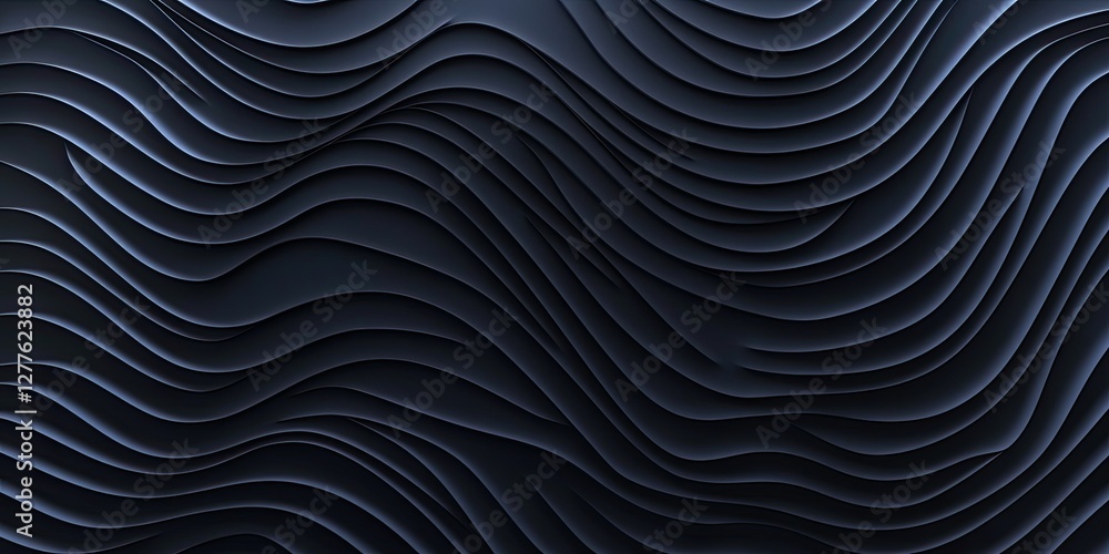 Dark Navy Abstract Wave Pattern Background