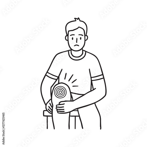 someone holding their knee in pain, indicating an injury