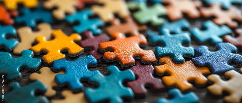 Colorful puzzle pieces fitting together Colorful puzzle pieces fitting together