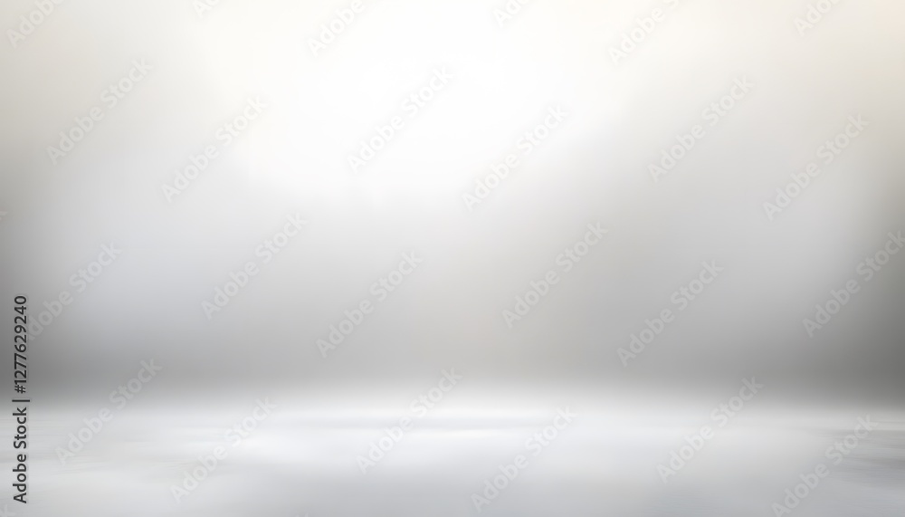 Bright white studio background with light gradients and floor
