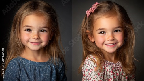 adorable little girl portraits studio shoot child model cute kid photo