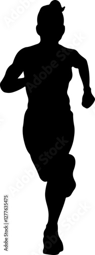 Women running sport silhouette illustration vector design.