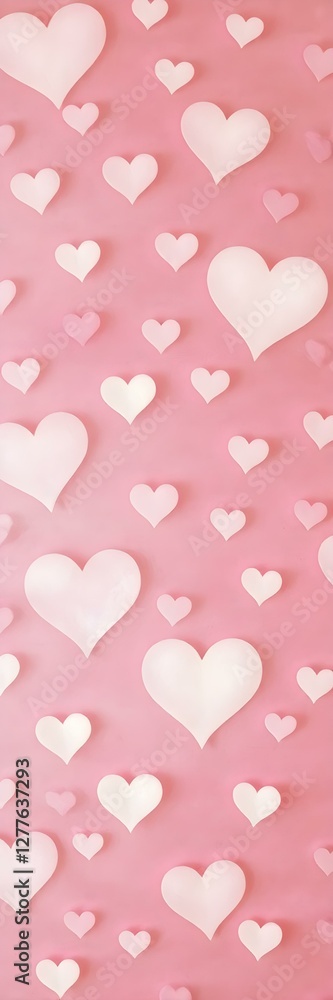Heartfelt Harmony: A cascade of delicate hearts in varying sizes and shades of pink creates a visually charming and romantic pattern. It's a perfect emblem of love, affection, and gentle beauty. Heartfelt Harmony: A cascade of delicate hearts in varying sizes and shades of pink creates a visually charming and romantic pattern. It's a perfect emblem of love, affection, and gentle beauty.