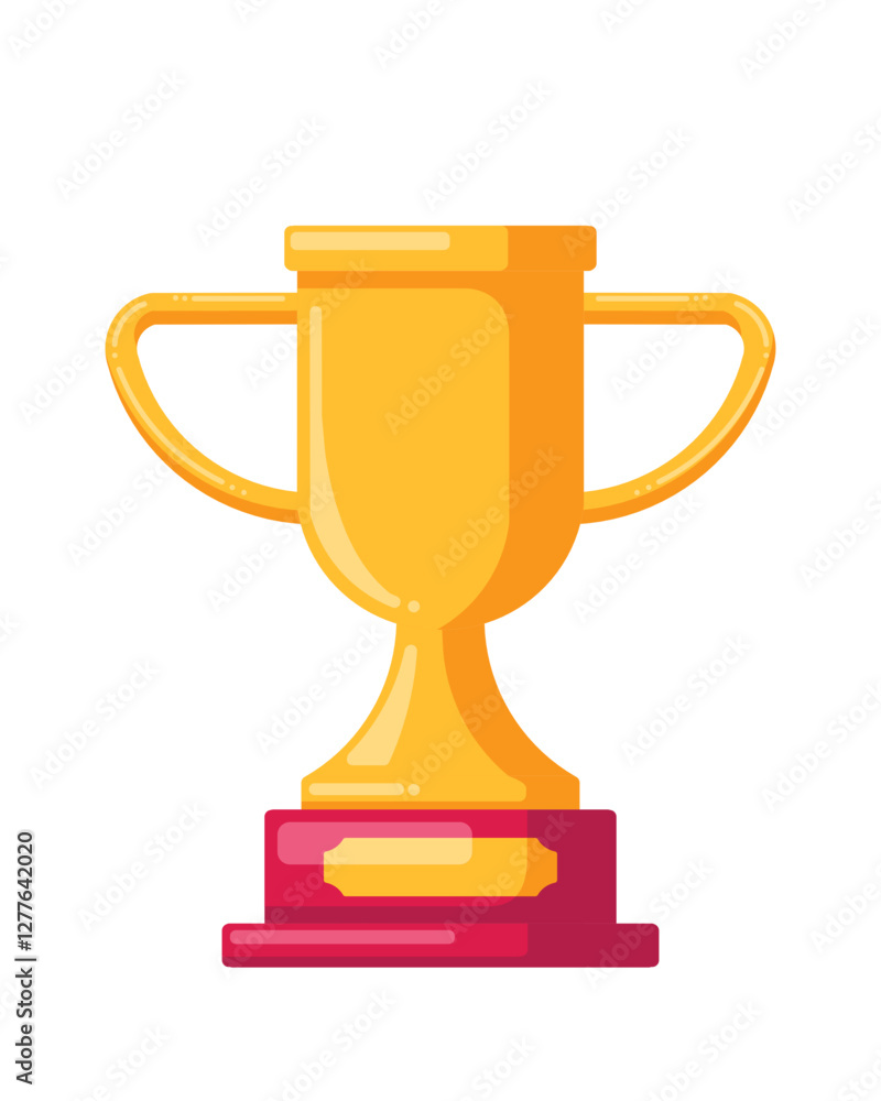 Vector gold trophy flat design illustration 