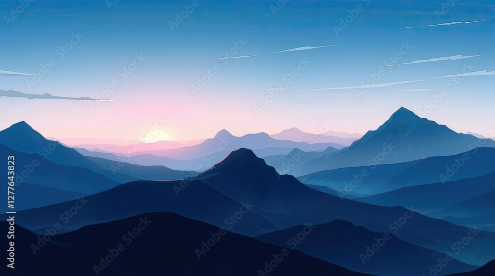 Fototapeta premium illustration landscape minimalist