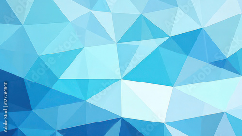 Background image with pastel blue triangle geometric pattern for design projects, presentations or banner use. Horizontal background for 16:9 ratio