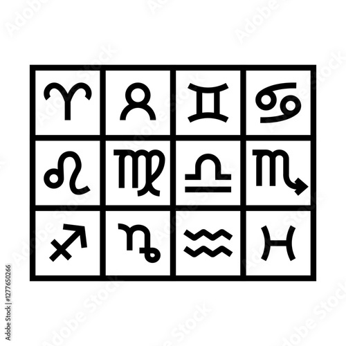 Astrological Symbols (e.g., ♈︎, ♉︎, ♊︎, etc)