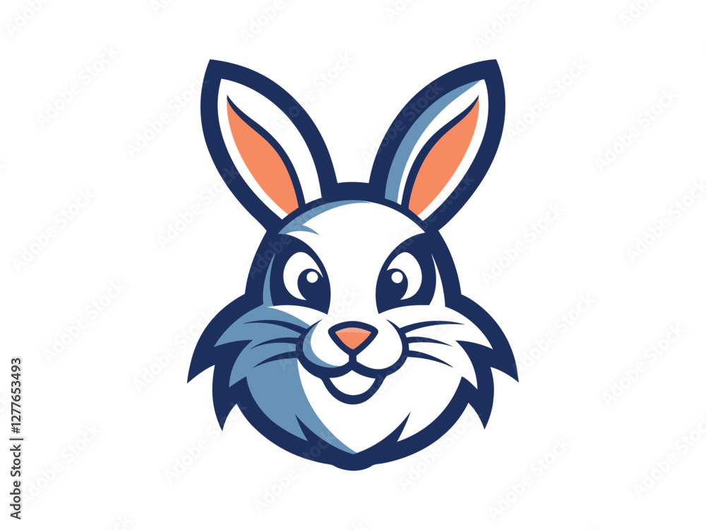 Obraz premium Rabbit face Mascot Logo Design