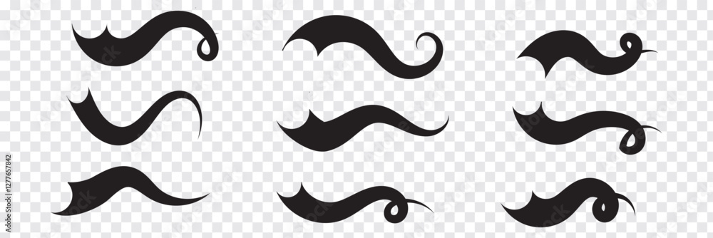 Swoosh, swash underline stroke set. Hand drawn swirl swoosh underline calligraphic element. Vector illustration. Variety Design. Eps10 Swoosh, swash underline stroke set. Hand drawn swirl swoosh underline calligraphic element. Vector illustration. Variety Design. Eps10