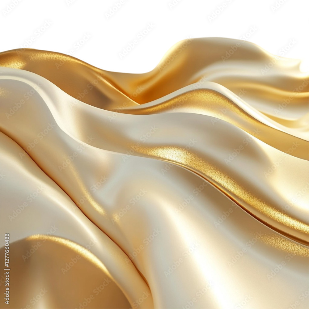 Obraz premium Elegant golden silk flowing gracefully luxurious texture soft waves