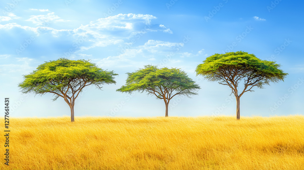 Obraz premium 3本のアカシアの木