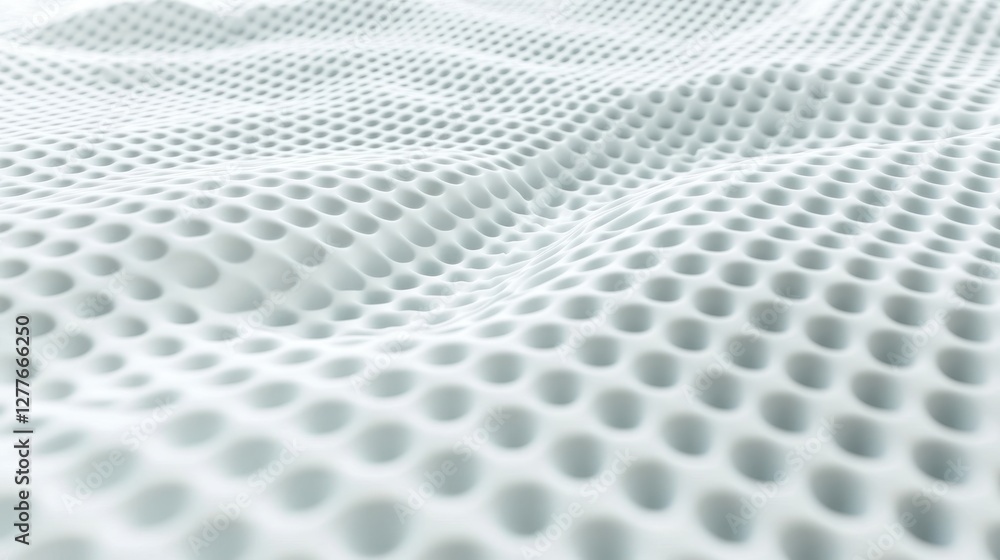 Naklejka premium A close-up view of a textured surface featuring an intricate pattern of perforations that creates a dynamic visual effect, ideal for design use.