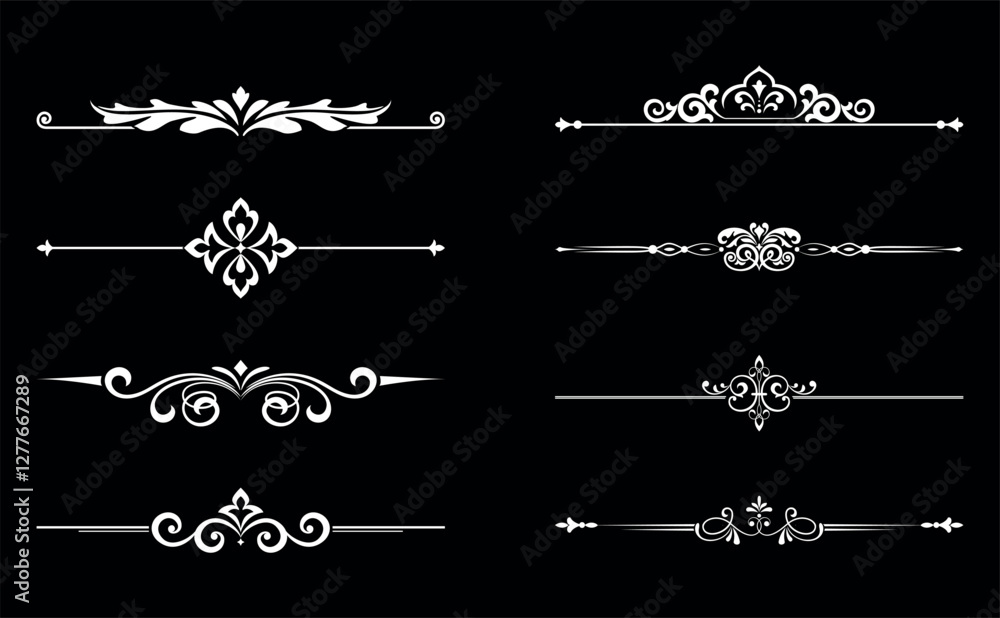 Fototapeta premium Vintage set. Floral elements for design monograms, invitations, frames, menus and labels. Graphic design of the website, cafes, boutiques, hotels, wedding invitations.
