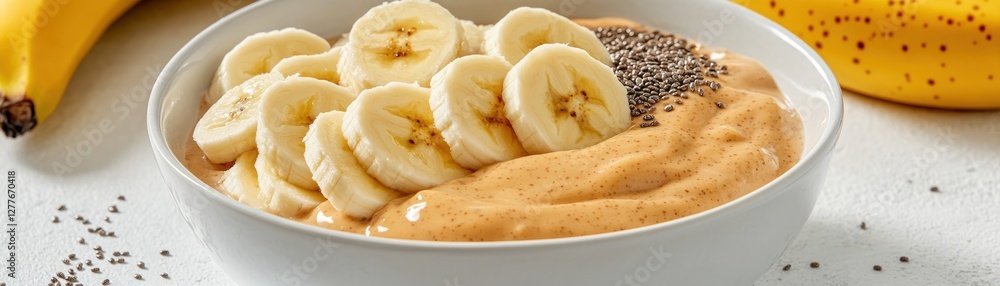 Start your day right with this delightful Bowl of overnight oats with almond butter, chia seeds, and sliced bananas, promoting fiber and energy This easy and healthy breakfast recipe provides Start your day right with this delightful Bowl of overnight oats with almond butter, chia seeds, and sliced bananas, promoting fiber and energy This easy and healthy breakfast recipe provides
