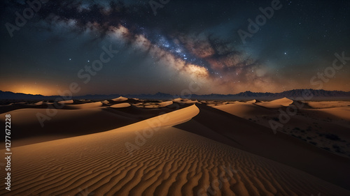 sunset over the desert