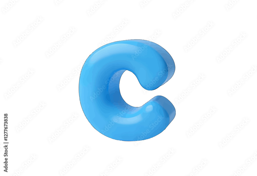 Letter C Glossy Sky Blue Rounded Font Letter C Glossy Sky Blue Rounded Font